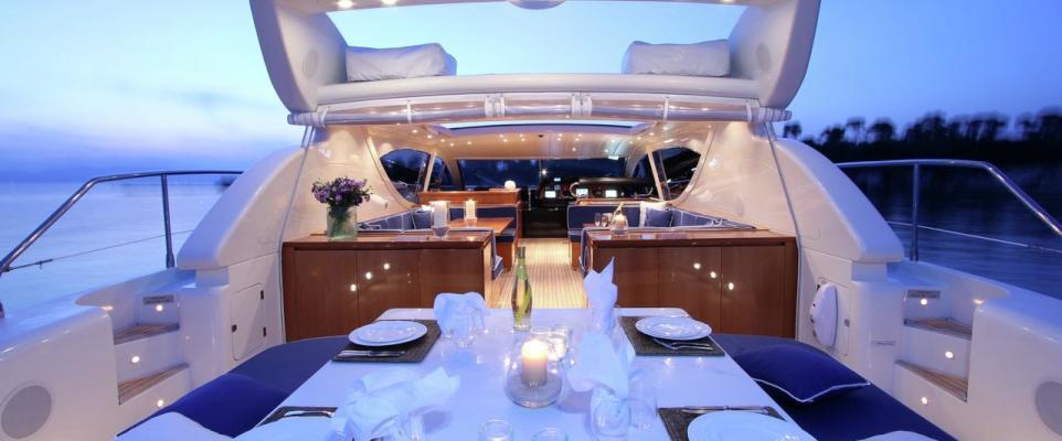 Yacht outdoor seating area